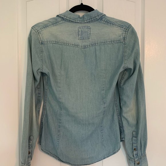 H&M Blue Button Down Shirt Size US 4 - Picture 2 of 2